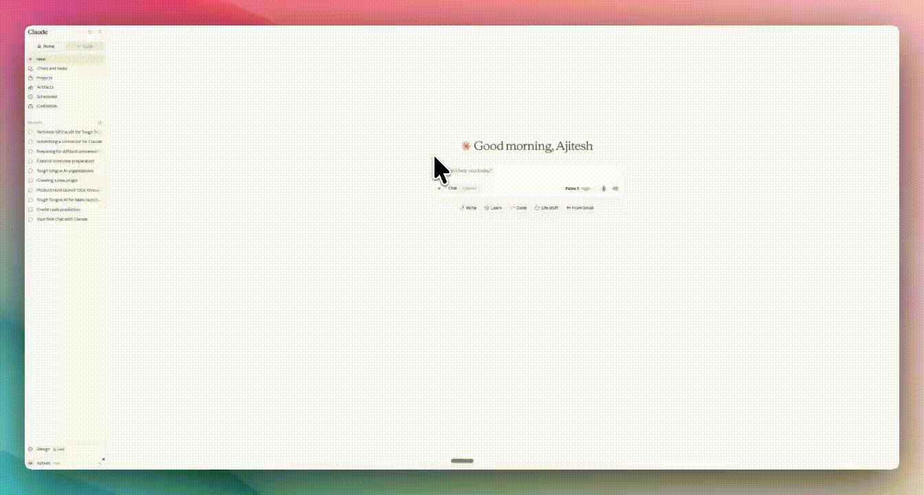 Signing in to the Tough Tongue AI MCP server from Claude