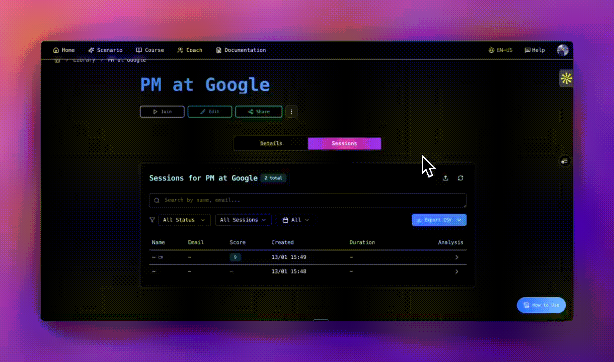 Bulk session upload modal showing transcript and audio URL upload options