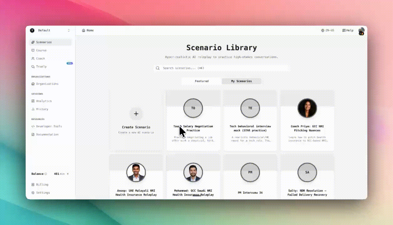 Scenario version history — comparing two versions and activating one