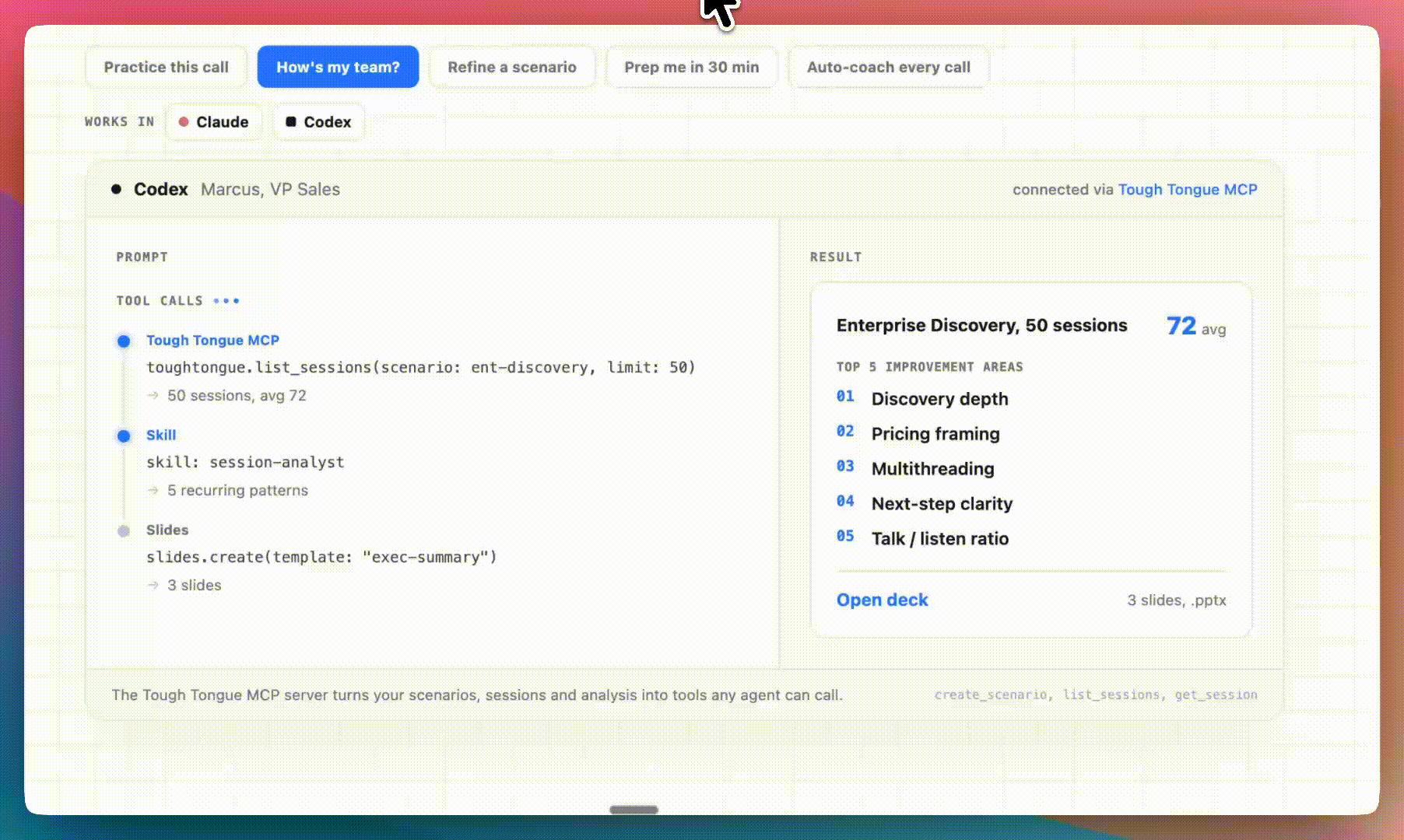 Coding Agent Plugin showing scenario-creator, scenario-refiner, session-analyst, and getting-started skills